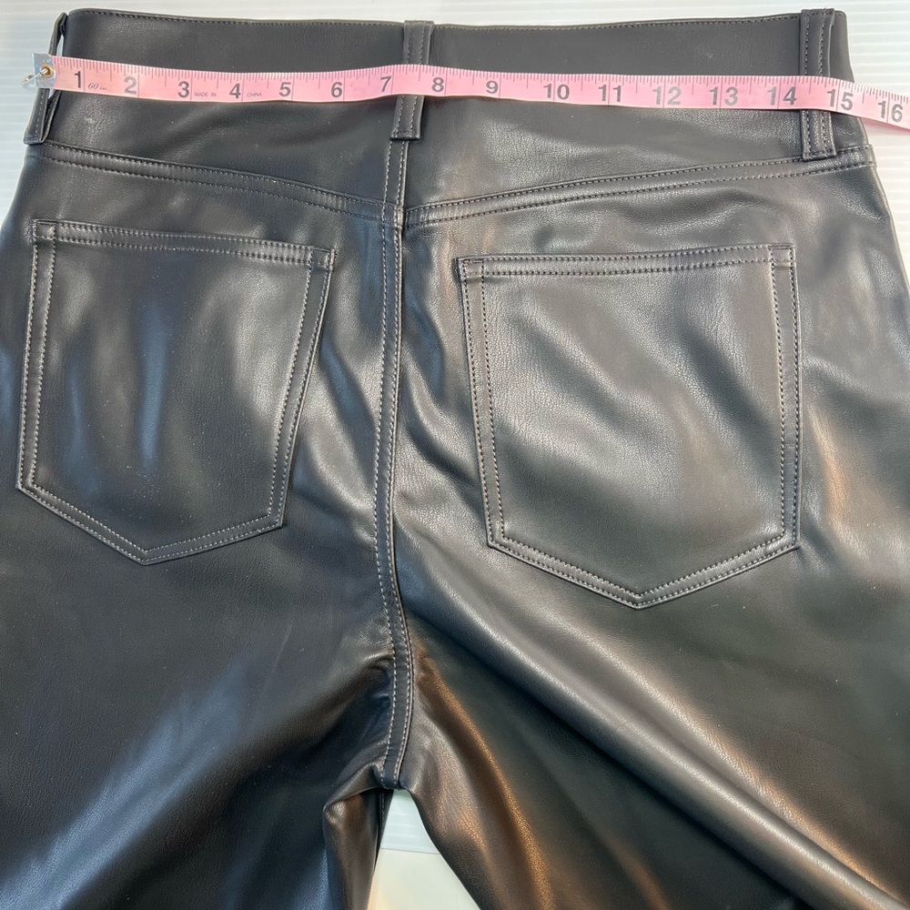 J. Crew Black Faux Leather Straight Leg Pants Size 29/8 - Picture 10 of 14